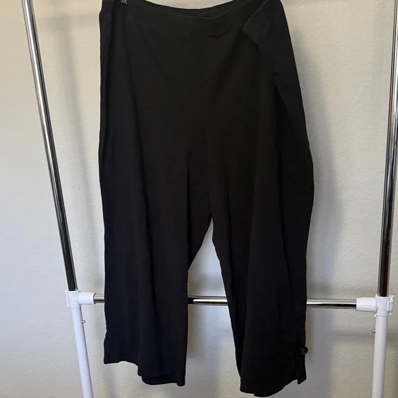 Plus Size Cold Water Creek Black Capri Lounge Pants 2X - Picture 1 of 5